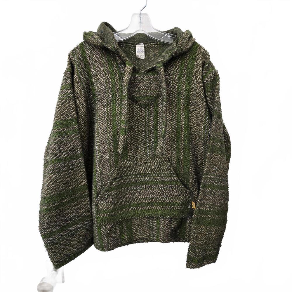 Molina Rustic Green Hooded Poncho Sweatshirt